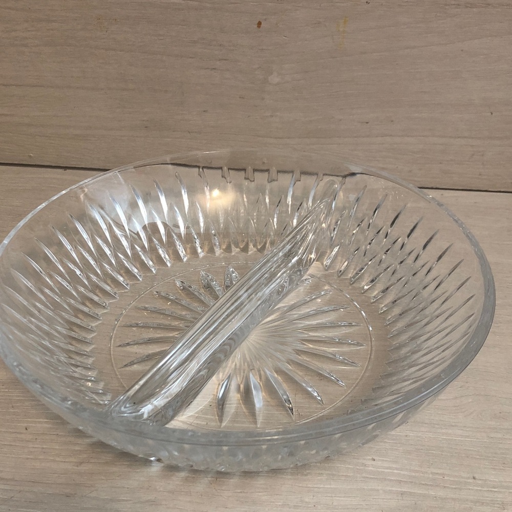 Princess House 24% lead Crystal Divided Dish Multi Storage Keys Jewelry Candy...